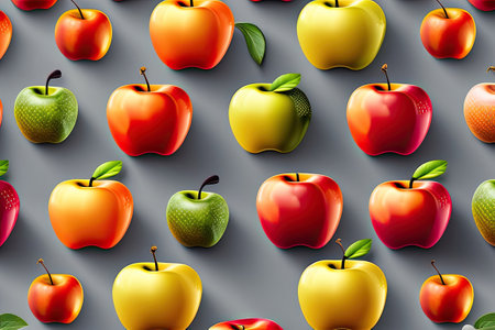 Apple Colorful Background Pattern. Generative AI.の素材