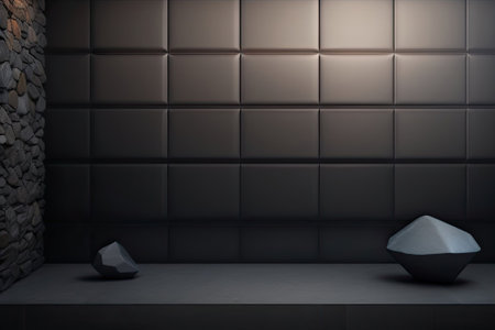 Black Concrete Solid Background Wall.の素材