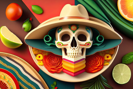 Mexican Fiesta. Mexico National Holiday Concept Generative AI.の素材