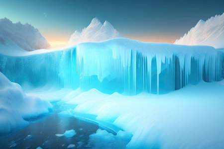 Ice Winter Background Generative AI.の素材