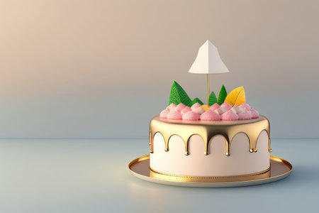 Cake Topper Mockup Generative AI.の素材