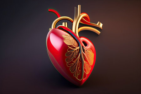 Human Heart Generative AI Illustration.の素材