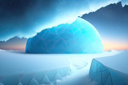 Ice Winter Background Generative AI.の素材