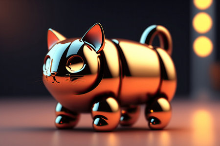 Cute Robot Cat Mechanic Design.の素材