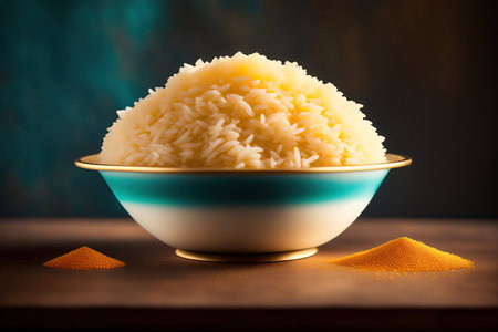 Big Rice Meal on Plate.の素材