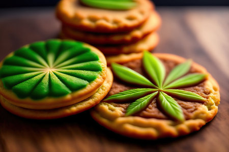 Cannabis Cookie Edibles with Marijuana.の素材