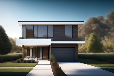 Modern House Design Exterior of Building.の素材