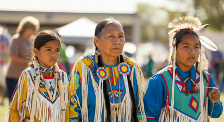 Three young girls wearing traditional Indian clothing. One of the girls is wearing a blue shirt. The girls are standing in a fieldの素材