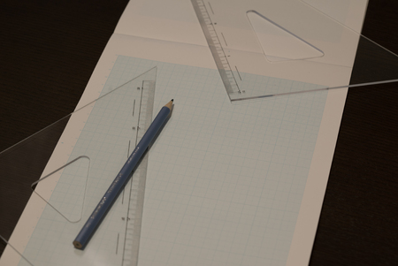 rulers and a pencilの写真素材