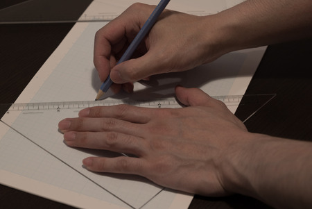 drawing a lineの写真素材