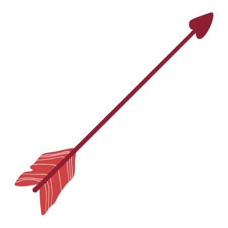Red Cupid's arrow with heart shape. Symbol of love and St. Valentine's Day.のイラスト素材