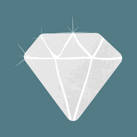 Diamond Icon Illustration. Jewelry brilliant Isolated. Flat Cartoon Style for Web, Banner, Stickers,...
