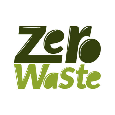 Inspirational quote slogan zero waste, for eco friendly lifestyle. Motivation lettering about sustainable ecofriendly life. Environmental ecological phrase. Best for postcard, print or cardのイラスト素材