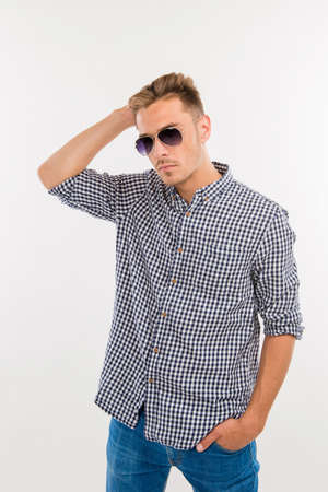 handsome man in glassesの写真素材