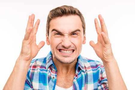 Young furious man in rage