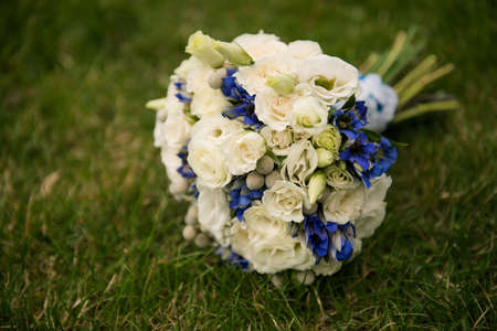 Close up photo of wedding bouquetの写真素材