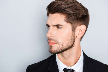 Portrait of handsome sexy young successful business manの写真素材