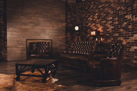 interior design with luxurious vintage style sofa armchair and table