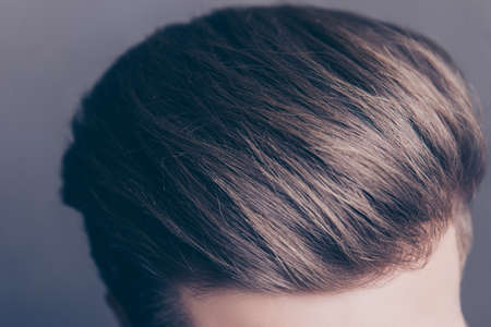 Close up photo of clean healthy man's hair without furfurの写真素材
