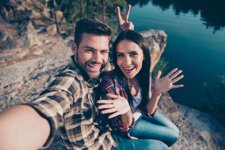 Adorable nice lovely trendy funky cheerful spouses, husband and