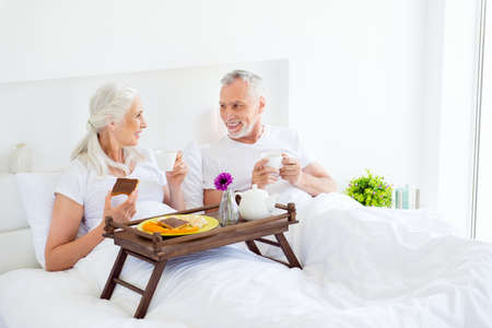 Lazy, relax, rest, holiday concept. Profile side view photo of gの写真素材