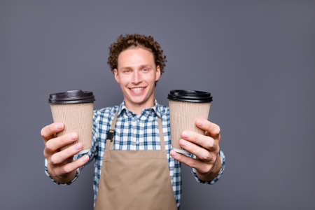 Stylish nice attractive cheerful funny guyの写真素材