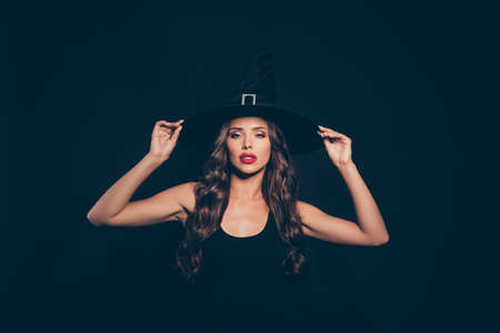 Portrait of gorgeous, nice, stunning, adorable, good-looking curの写真素材