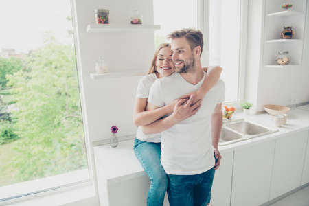 Two cheerful tender nice charming positive cheerful married peopの写真素材