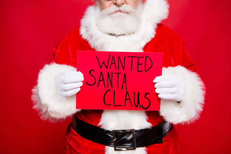 Holly jolly x mass concept. Cropped close up photo of confidentの写真素材