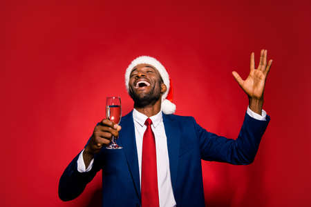 Christmastime noel eve festive. Handsome chic classy confident man