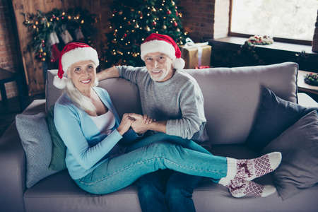 Profile side view portrait of nice charming lovely beautiful coupleの写真素材