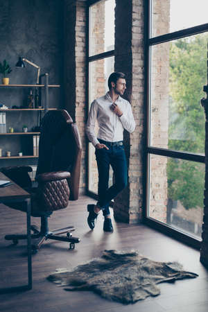 Leisure concept. Full legs body size vertical portraitの写真素材