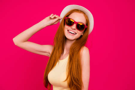 Portrait of nice cute attractive lovely adorable cheerful girlの写真素材