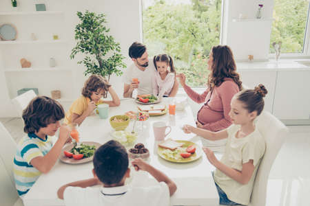 Big nice adorable beautiful lovely family, mulatto brothersの写真素材