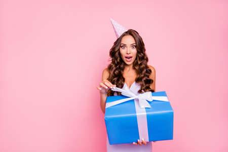 Close up portrait of dreamy, charming, lovely womanの写真素材