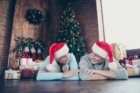 Portrait of two cheerful nice sweet tender lovely beautiful coupleの写真素材