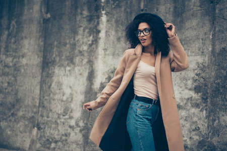 Portrait of nice confident content graceful feminine attractiveの写真素材
