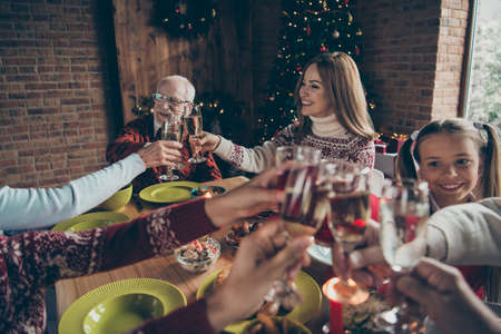 Noel evening family gathering, meeting.の写真素材