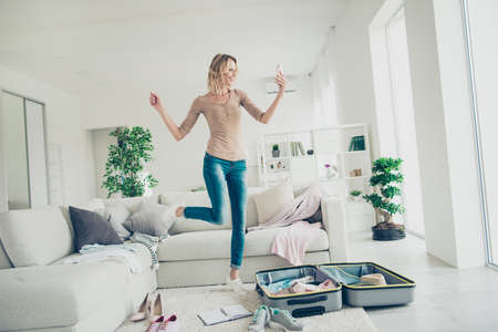 Full legs length body size leisure lifestyle careless adorable b