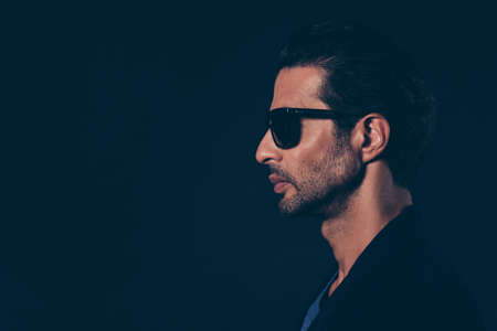 Close-up profile side view portrait of he nice cute lovely well-の写真素材