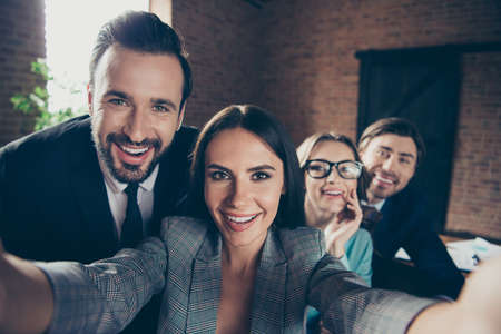 Self-portrait of four stylish elegant classy beautiful attractivの写真素材