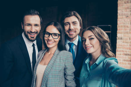 Four success confident person work in corporate company make gooの写真素材