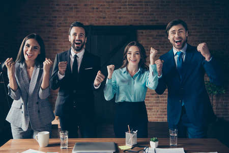 Four attractive beautiful professional collar occupation in stylの写真素材