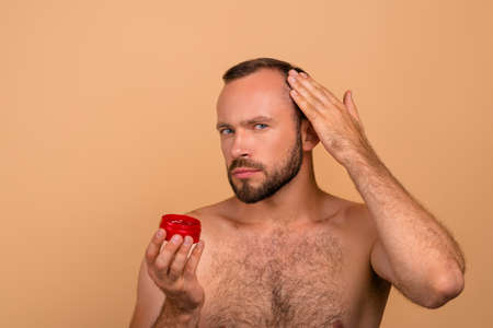 Portrait of nice confident well-groomed attractive handsome manの写真素材