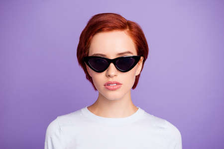 Close up portrait of self-confident beautifulの写真素材