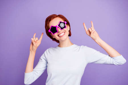 Close up portrait of stylish beautiful pretty cheerの写真素材