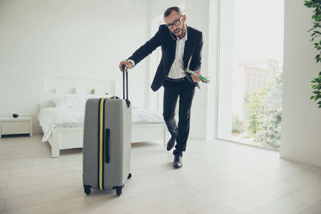 Close up portrait of tired late work airport plane train attractの写真素材