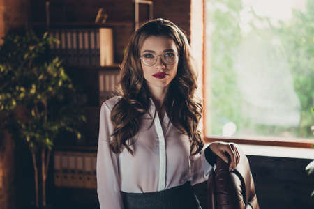 Portrait of nice lovely sweet adorable winsome magnificent glamour ladyの写真素材