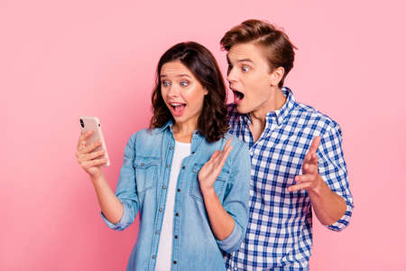 Portrait of nice lovely attractive cheerful cheery positive coupleの写真素材