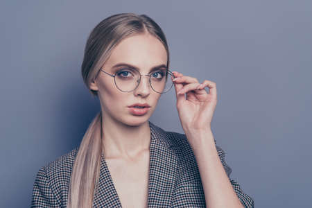 Close up portrait of pretty attractive  womanの写真素材